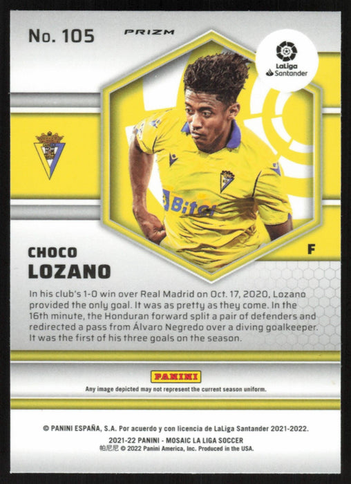 Choco Lozano 2021 Panini Mosaic La Liga # 105 Silver Prizm Cadiz CF - Collectible Craze America