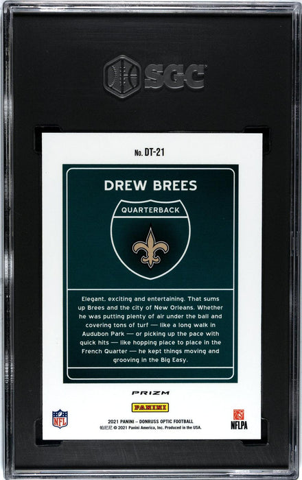 Drew Brees 2021 Donruss Optic Downtown # DT-21 SGC 10 New Orleans Saints - Collectible Craze America