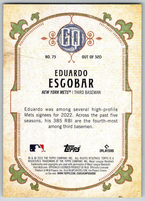 Eduardo Escobar 2022 Topps Gypsy Queen # 73 New York Mets - Collectible Craze America