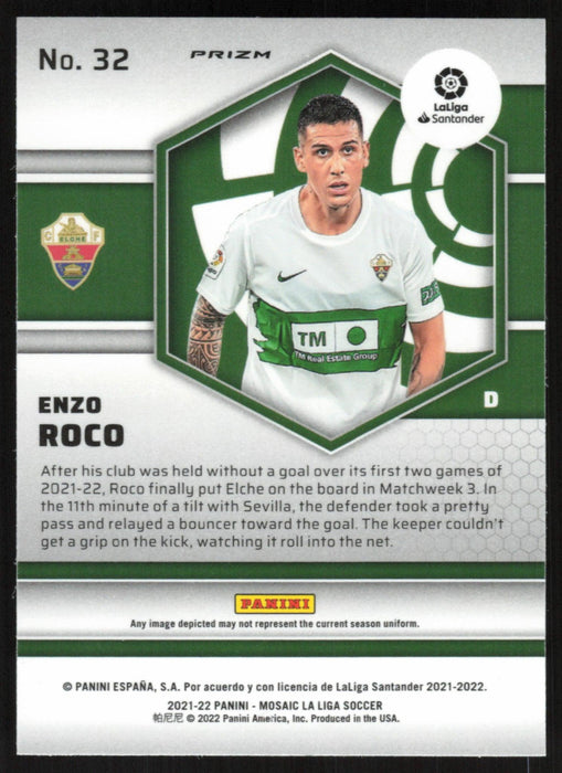 Enzo Roco 2021 Panini Mosaic La Liga # 32 RC Mosaic Prizm Elche CF - Collectible Craze America