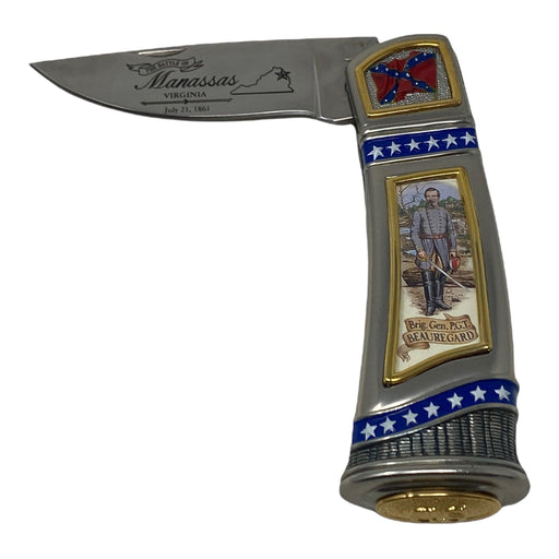 Franklin Mint Knife in Zipper Pouch Civil War Brig. Gen PGT Beauregard - Manassas - Collectible Craze America