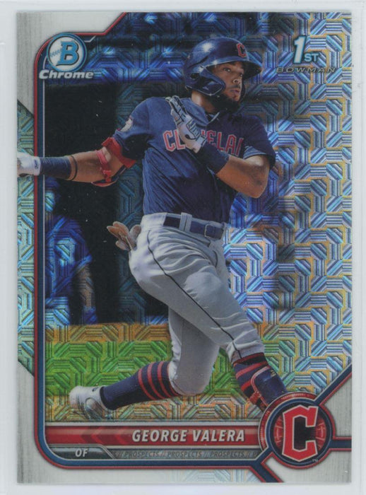 George Valera 2022 Bowman Chrome Prospects # BCP-22 Mojo Refrctor Cleveland Guardians - Collectible Craze America