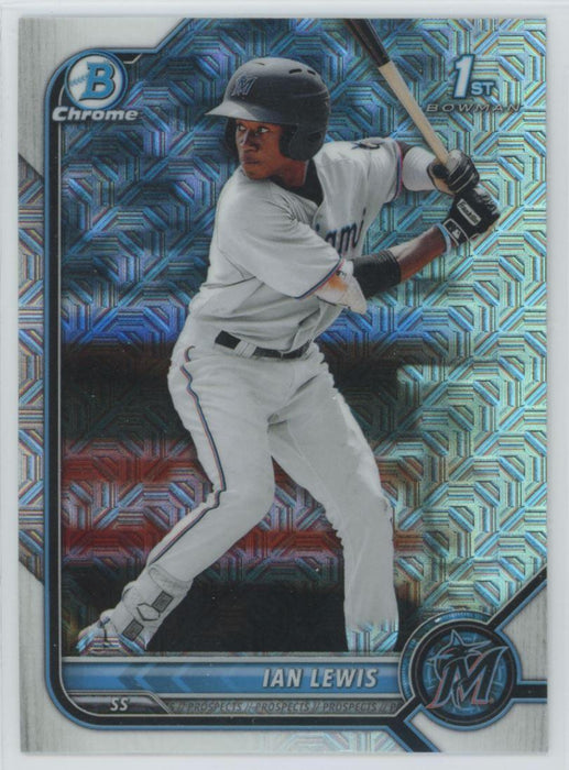 Ian Lewis 2022 Bowman Chrome Prospects # BCP-96 Mojo Refrctor Miami Marlins - Collectible Craze America