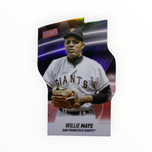 Willie Mays 2022 Topps Stadium Club Red Triumvirates Back of Card