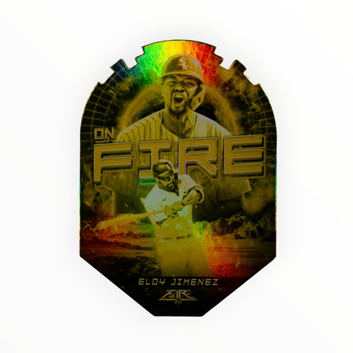 Eloy Jimenez 2022 Topps Fire Gold Minted On Fire Back of Card