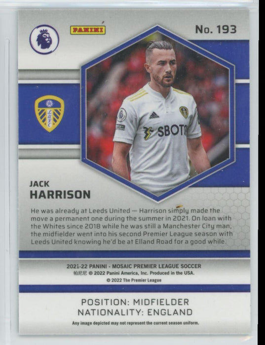 Jack Harrison 2021 Panini Mosaic Premier League # 193 Leeds United - Collectible Craze America