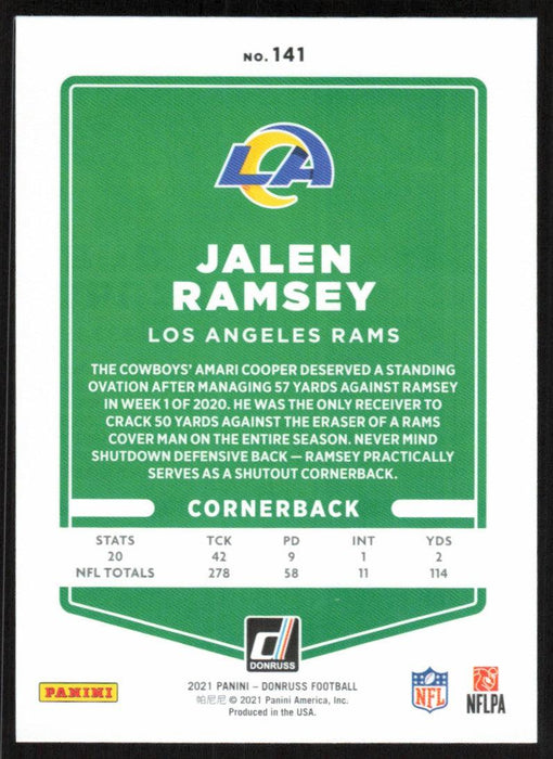 Jalen Ramsey 2021 Donruss Football # 141 Los Angeles Rams Base - Collectible Craze America