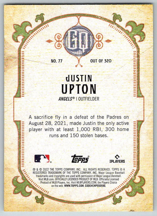 Justin Upton 2022 Topps Gypsy Queen # 77 Los Angeles Angels - Collectible Craze America