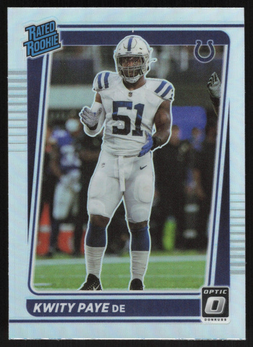 Kwity Paye 2021 Donruss Optic Rated Rookie # 248 RC Silver Prizm Indianapolis Colts - Collectible Craze America