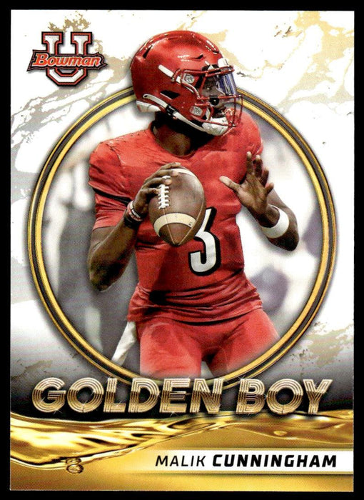 Malik Cunningham 2021 Bowman University Football # GB-10 Golden Boy Insert Louisville Cardinals - Collectible Craze America