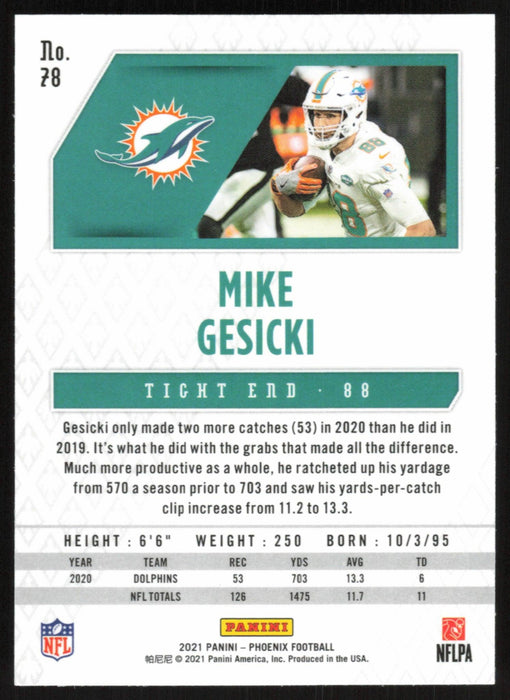 Mike Gesicki 2021 Panini Phoenix # 78 Miami Dolphins Base - Collectible Craze America