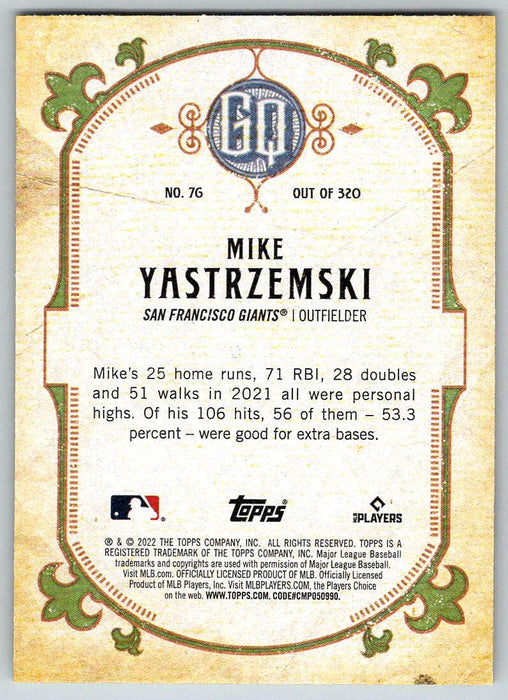 Mike Yastrzemski 2022 Topps Gypsy Queen # 76 San Francisco Giants - Collectible Craze America