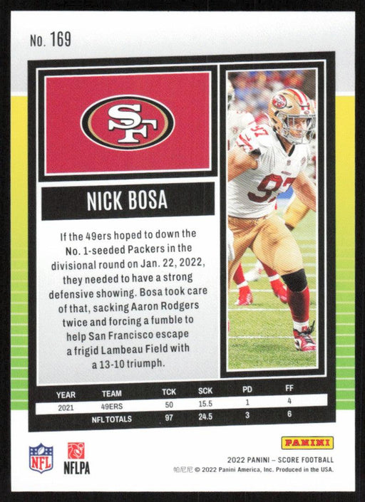Nick Bosa 2022 Panini Score Football # 169 Base San Francisco 49ers - Collectible Craze America