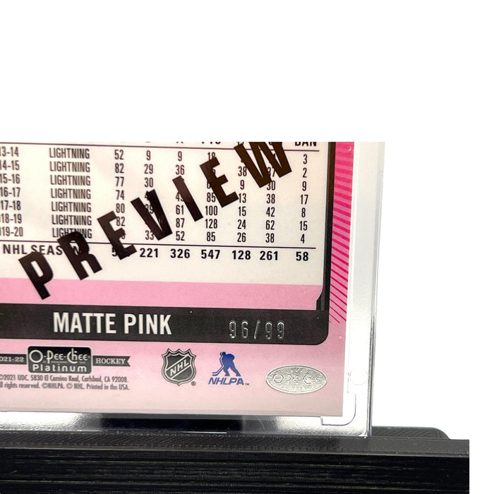Nikita Kucherov 2021-22 OPC Platinum # P-NK Matte Pink Preview 96/99 Tampa Bay Lightning - Collectible Craze America