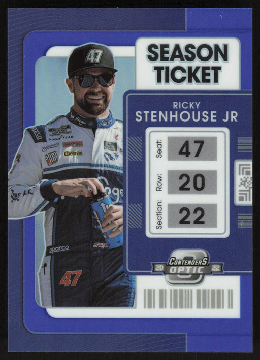 Ricky Stenhouse Jr. 2022 Panini Chronicles Racing Contenders Optic # 19 Blue Prizm 193/199 - Collectible Craze America