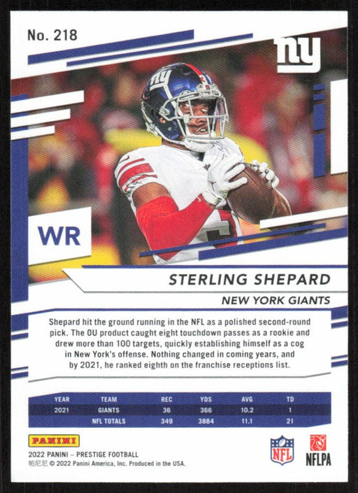 Sterling Shepard 2022 Panini Prestige # 218 New York Giants - Collectible Craze America