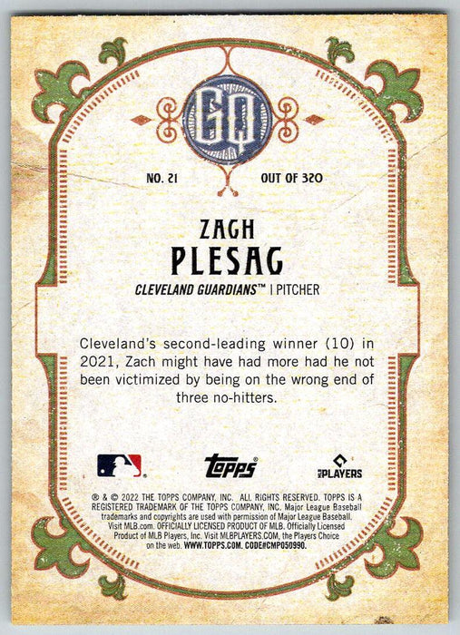Zach Plesac 2022 Topps Gypsy Queen # 21 Cleveland Guardians - Collectible Craze America