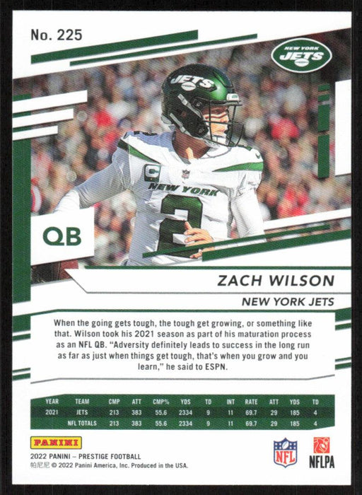 Zach Wilson 2022 Panini Prestige # 225 New York Jets - Collectible Craze America
